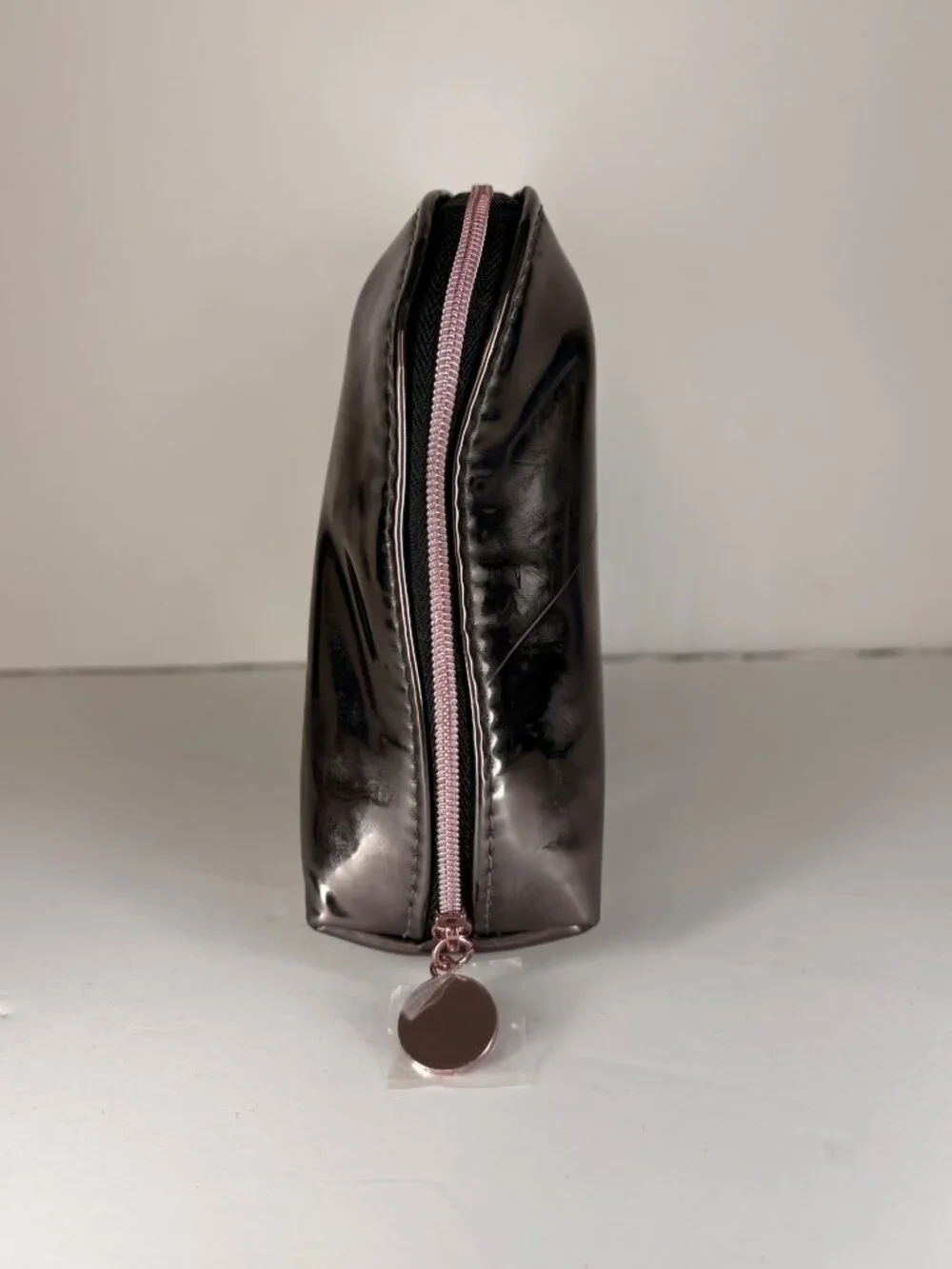 YSL Beaute Yves Saint Laurent Cosmetic Makeup Bag Black Opium Metallic Silver